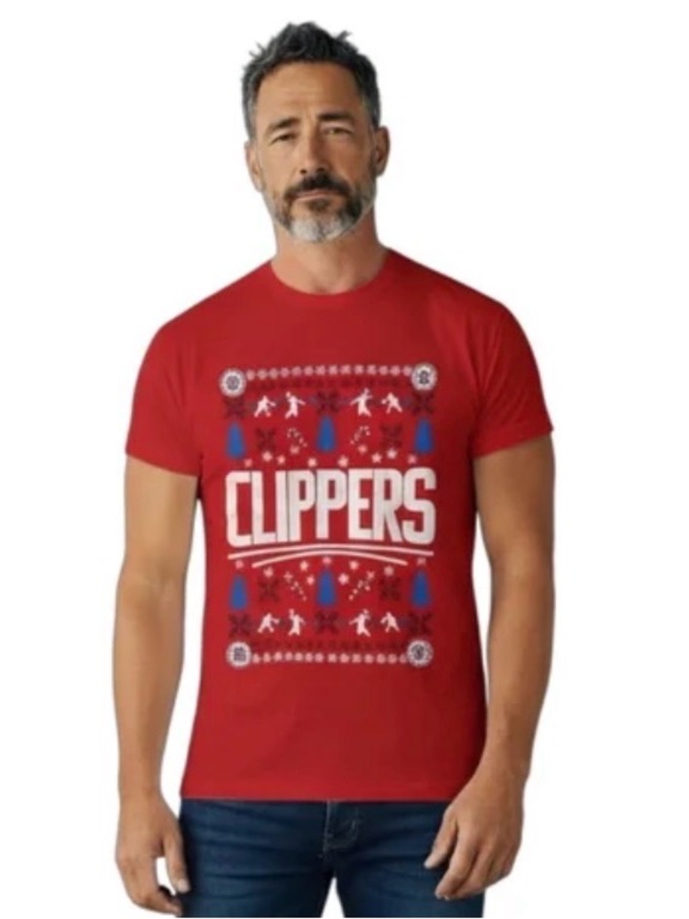 LA CLIPPERS Red Cotton Unisex Christmas KIA GILDAN T-Shirt size XL